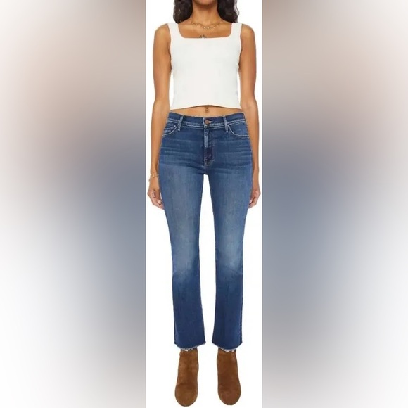 MOTHER The Outsider Ankle Fray Jeans Uncharted Waters Size 26 - Picture 2 of 12